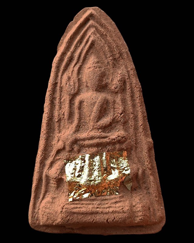 พระพิมพ์พระโคนสมอเนื้อดิน ปิดทอง พระบ้านเก่าเก็บหลายสิบปี ไม่ทราบเกจิสร้าง