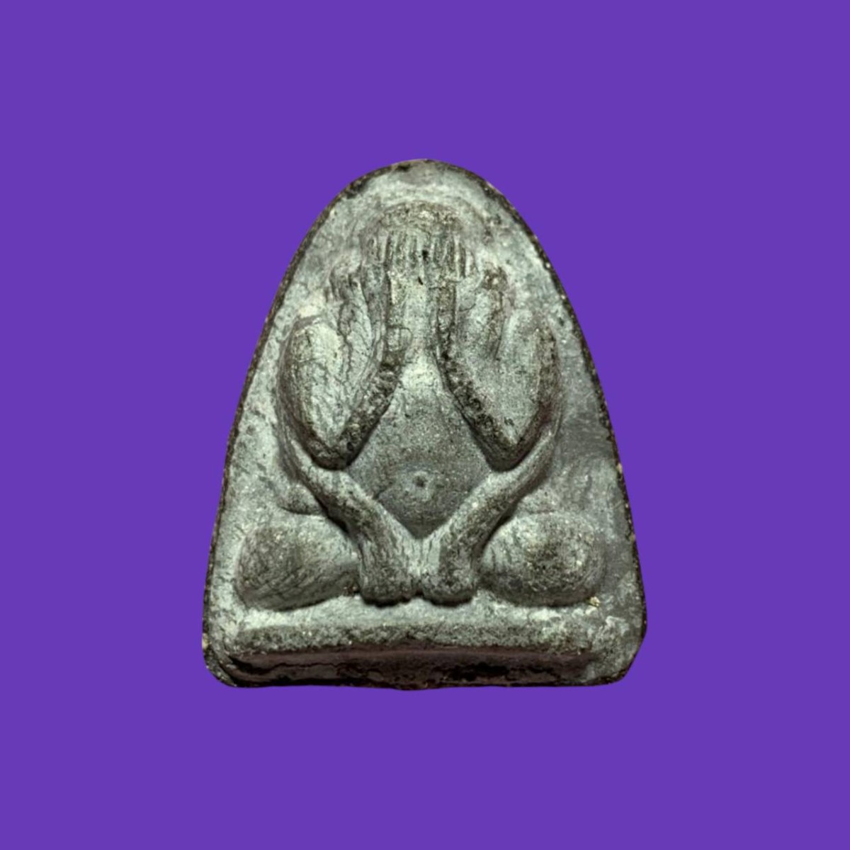 พระปิดตามหาอุตม์ (จงอางศึก) พิมพ์หกมือ ปี2514 เนื้อผงใบลาน หลวงพ่อแพ วัดพิกุลทอง จ.สิงห์บุรี