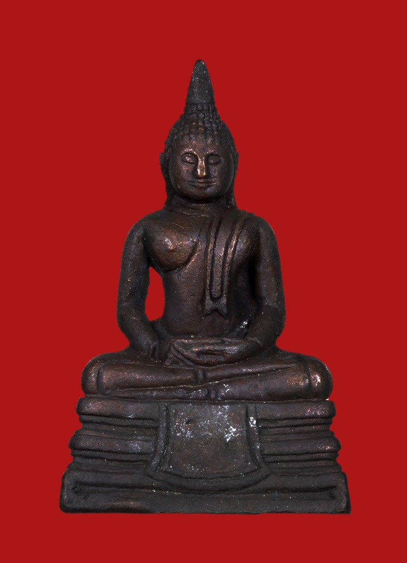 พระกริ่งหลวงพ่อโสธร ปี 2530 ทองแดงรมดำ พิมพ์ใหญ่ โค๊ดอุยาว วัดโสธร (นิยม)