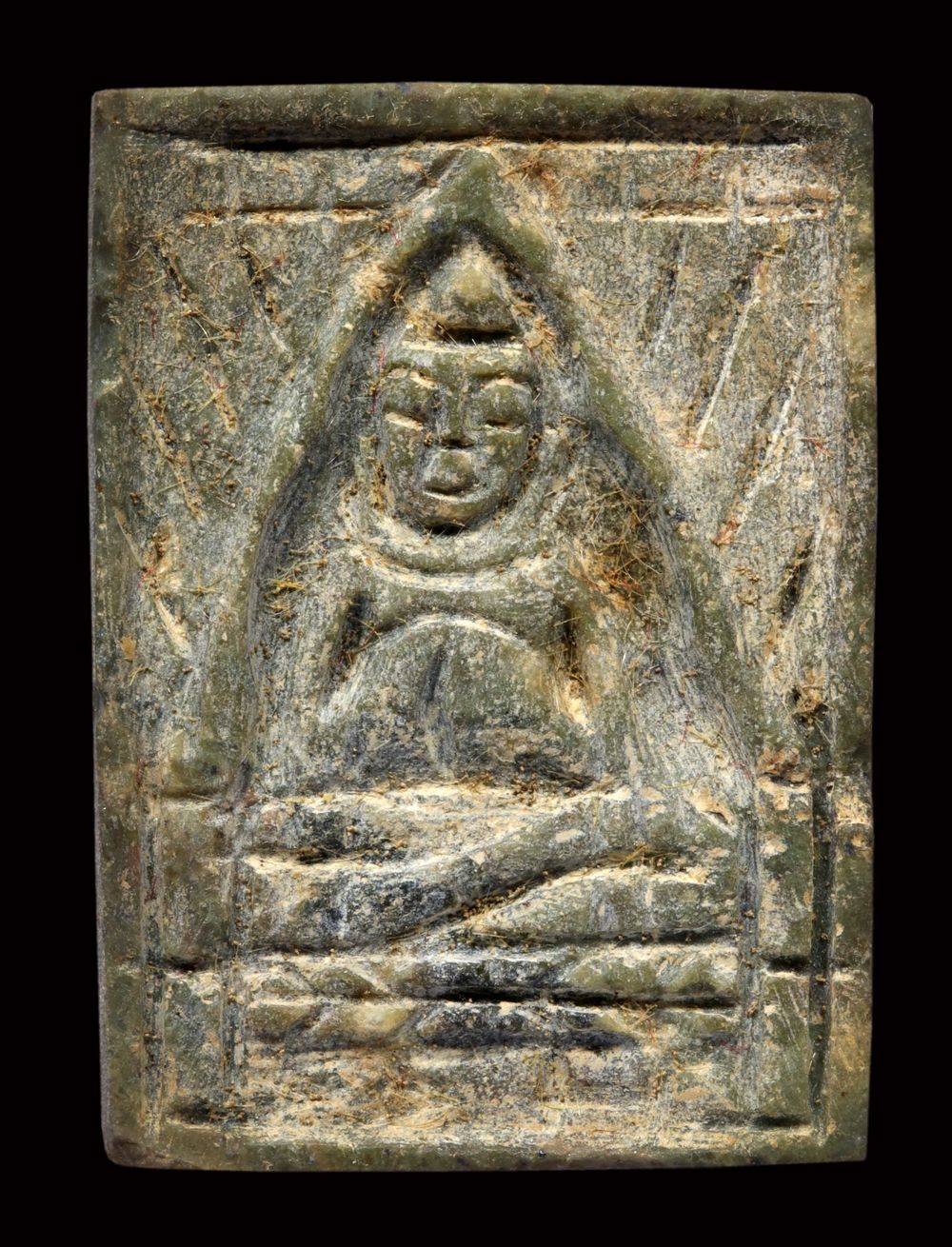 พระสมเด็จนิรภัย ปี 2536 เนื้อหินหยกแกะ วัดเวฬุราชิณ กทม. (หลวงพ่อคูณ ปลุกเสก) + บัตรรับรอง DD-pra ***  a40