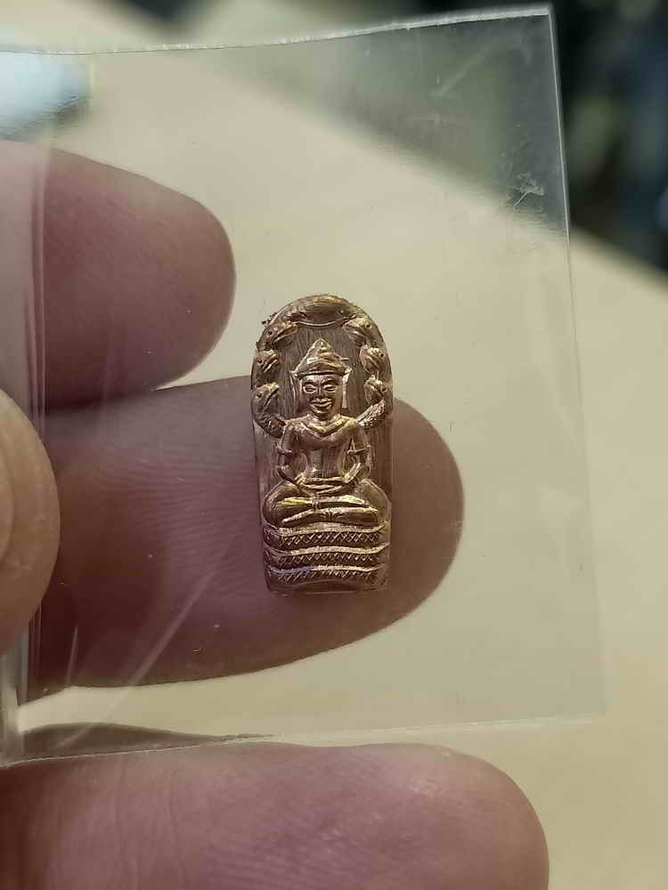 2-689 วัดใจ 50 พระนาคปรกใบมะขาม หลวงปู่สมาน ที่พักสงฆ์เขายางหัก ราชบุรี 2567 เนื้อทองแดงผิวไฟ หมายเลข 419 กล่องเดิม