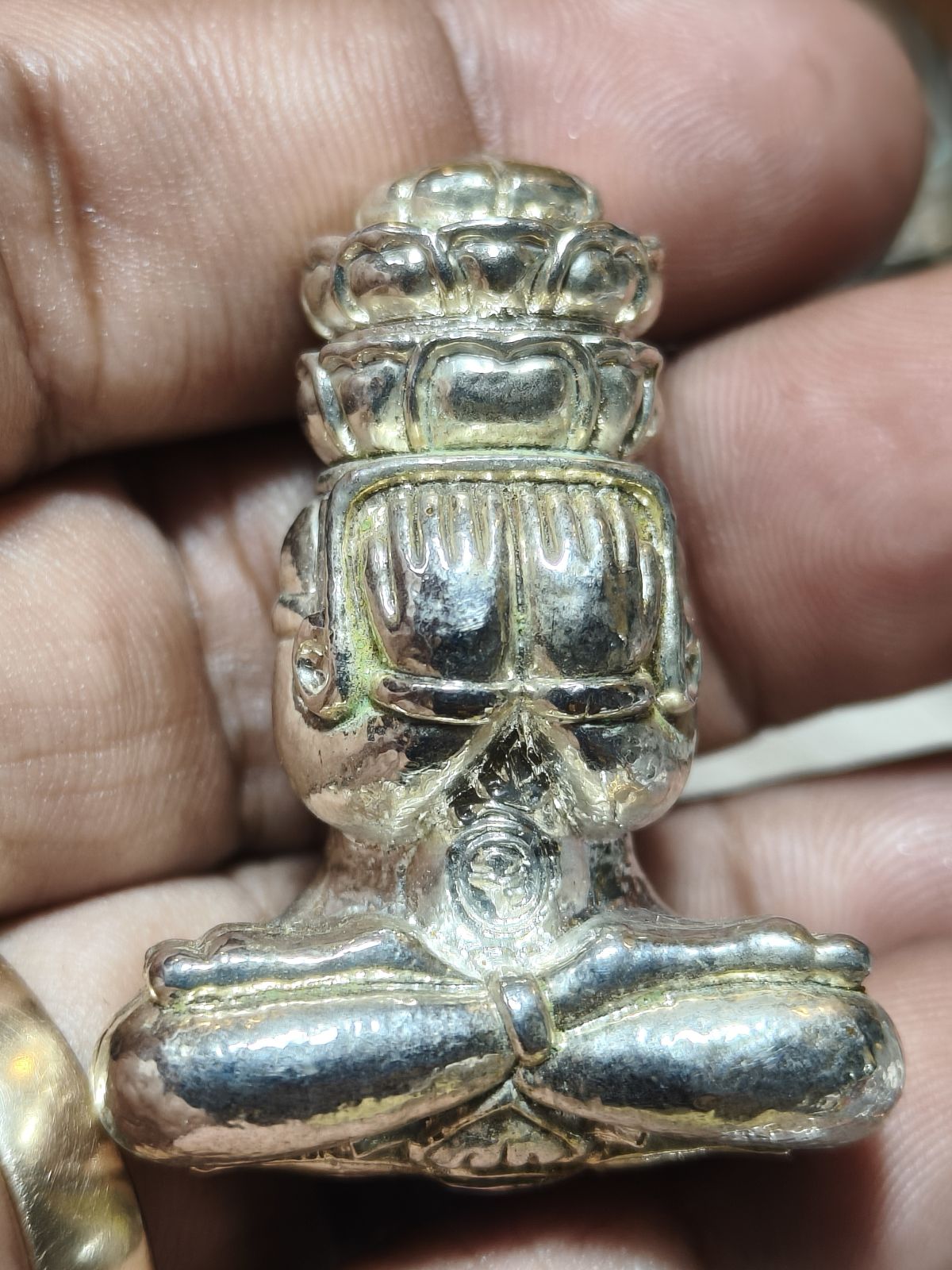 พระปิดตาพังพระกาฬพิมพ์จัมโบ้รุ่น ผ่าตะวันเหนือดวงปี 50 วัดพุทไธศวรรย์เนื้อชนวนกะไหล่เงิน