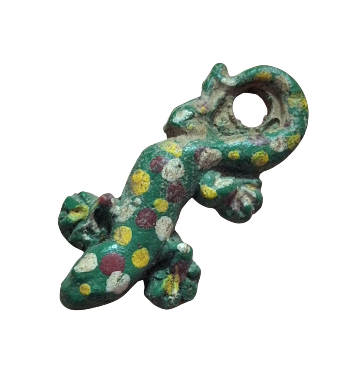 ตุ๊กแกมหาลาภ หลวงพ่อครื้น ยุคปลาย วัดสังโฆ จังหวัดสุพรรณบุรี เนื้อดินเพ้นท์สี พร้อมบัตรรับรอง  a38