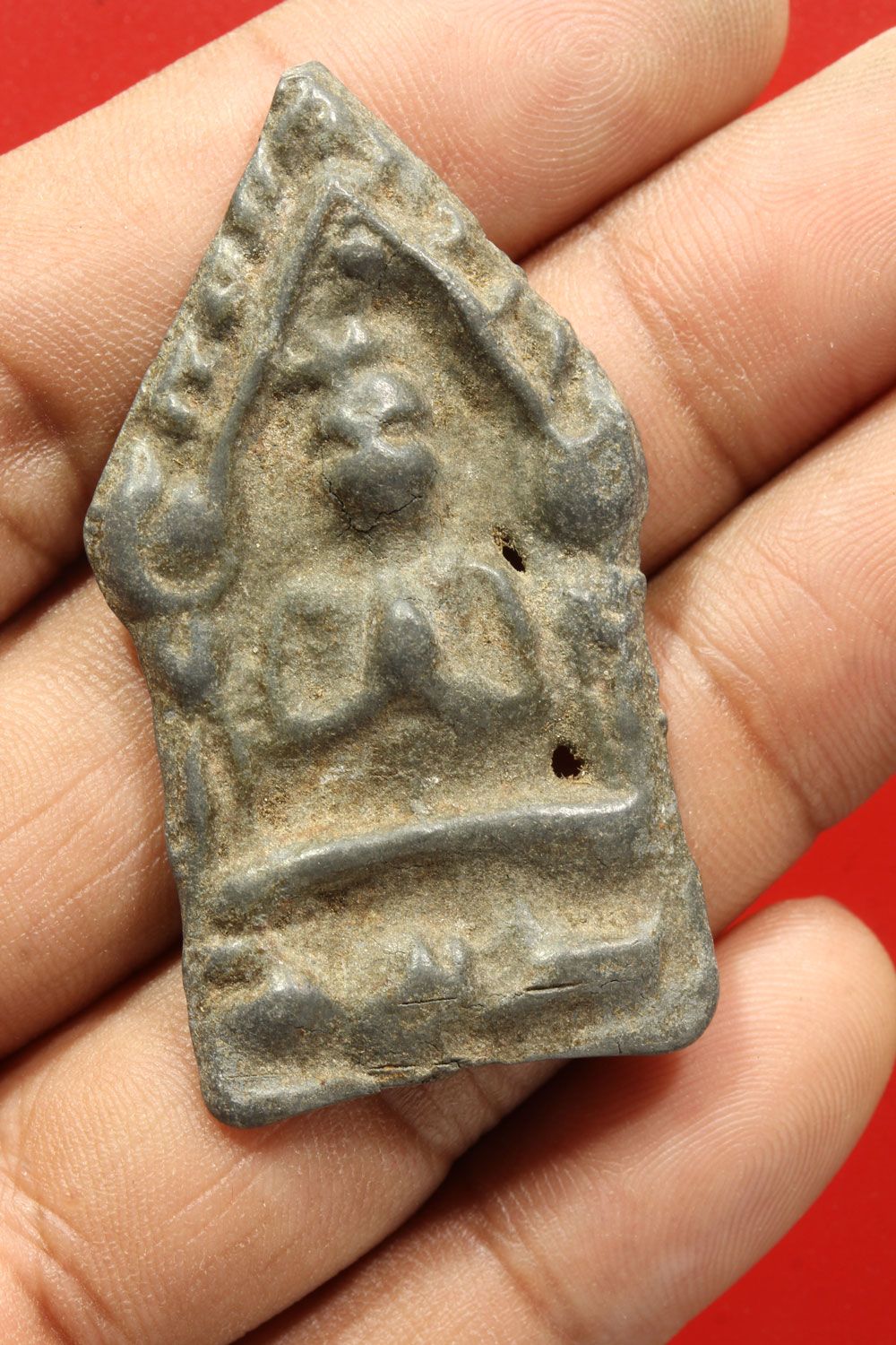 พระขุนแผนปลุกกุมารทอง หลวงพ่อกวย ปี 2500-ปี 2515 เนื้อชินเขียว หลังยันต์ วัดโฆสิตาราม จ.ชัยนาท  a50