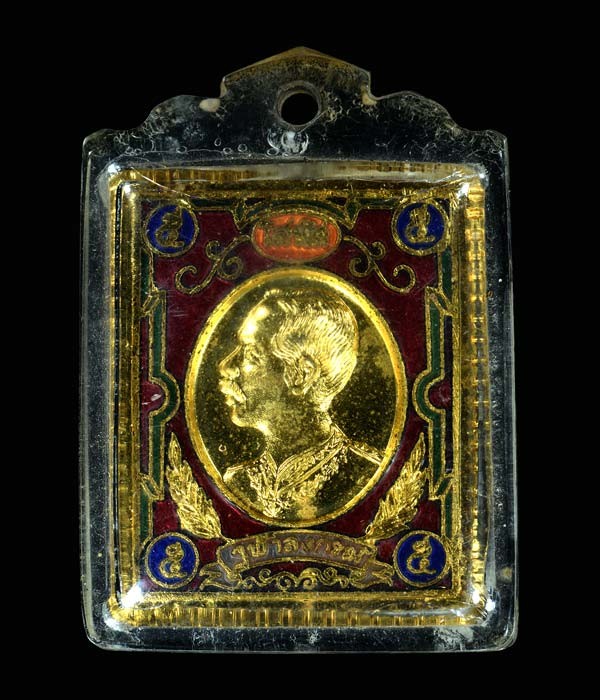 300.-เหรียญแสตมป์ ร.5 หลวงพ่อพุธ วัดป่าสาระวัน จ.นครราชสีมา กะไหล่ทองลงยา ปี36