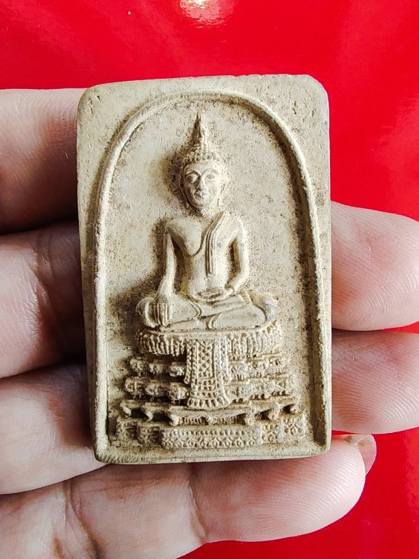 1500.- สมเด็จพระประธานพิม์หลวงพ่อวัดไร่ขิง หลวงพ่อนอ วัดกลางท่าเรือ จ.อยุธยา ปี 2514 พร้อมตลับเงินผสม