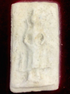 พระพุทธยืนปางถวายเนตร เนื้อผง วัดกลางคลองข่อย  จ.ราชบุรี