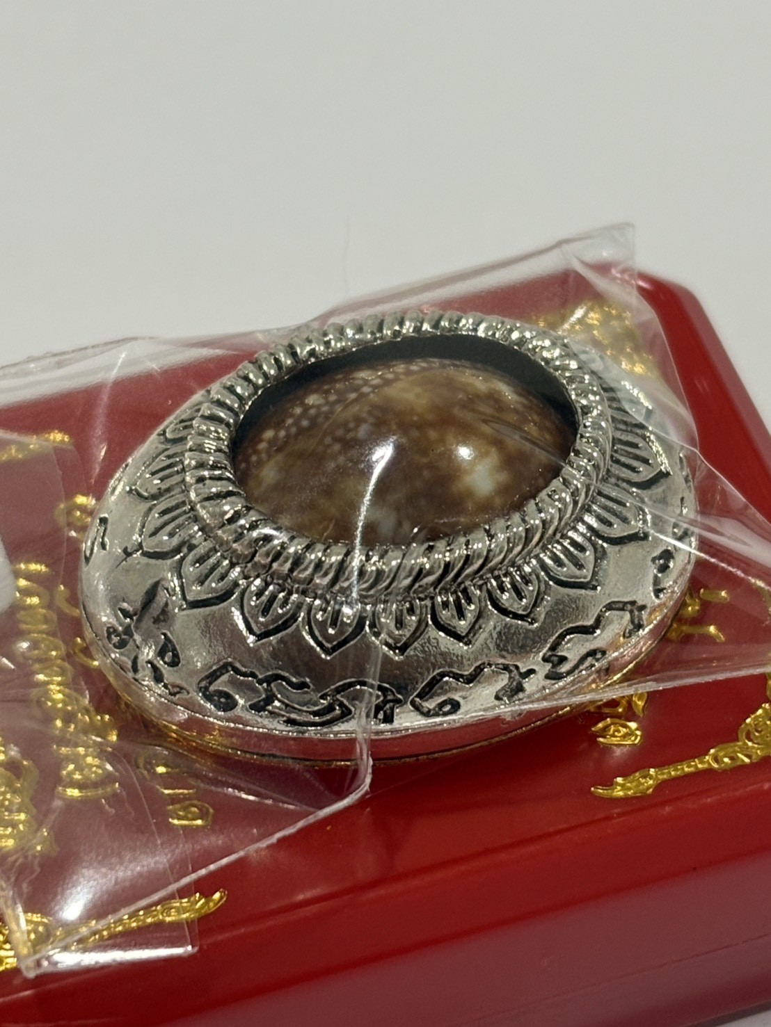 เบี้ยแก้(วัดสร้าง) รุ่นปาฎิหาริย์ พลิกชีวิต 999 หลวงปู่ศิลา วัดโพธิ์ศรีสะอาด กาฬสินธุ์ หมายเลข 2032 พร้อมกล่องเดิม