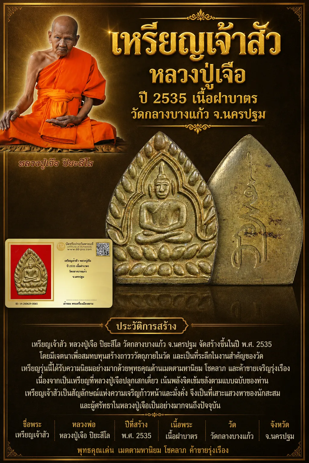 +++ เริ่มประมูล พระแท้ๆ 40 ครับ หายากมาก ครับ วัดใจให้ครับ ทุนมาแพง *** ตัวจริงเสียงจริง *** แท้ดูง่ายครับ +++ ข้อมูลตามบัตรรับประกัน +++