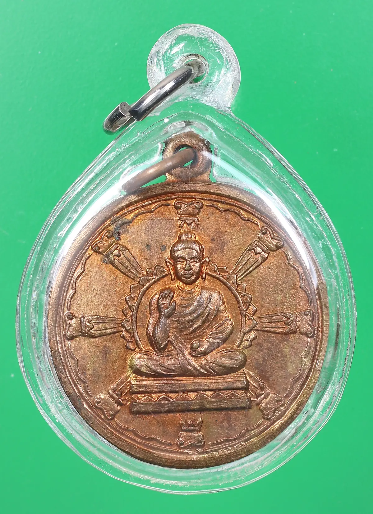 150.- เหรียญพระพุทธจอมสวรรค์ วัดจอมสวรรค์ จ.แพร่ ปี 2506 (สวยๆ พร้อมเลี่ยม)