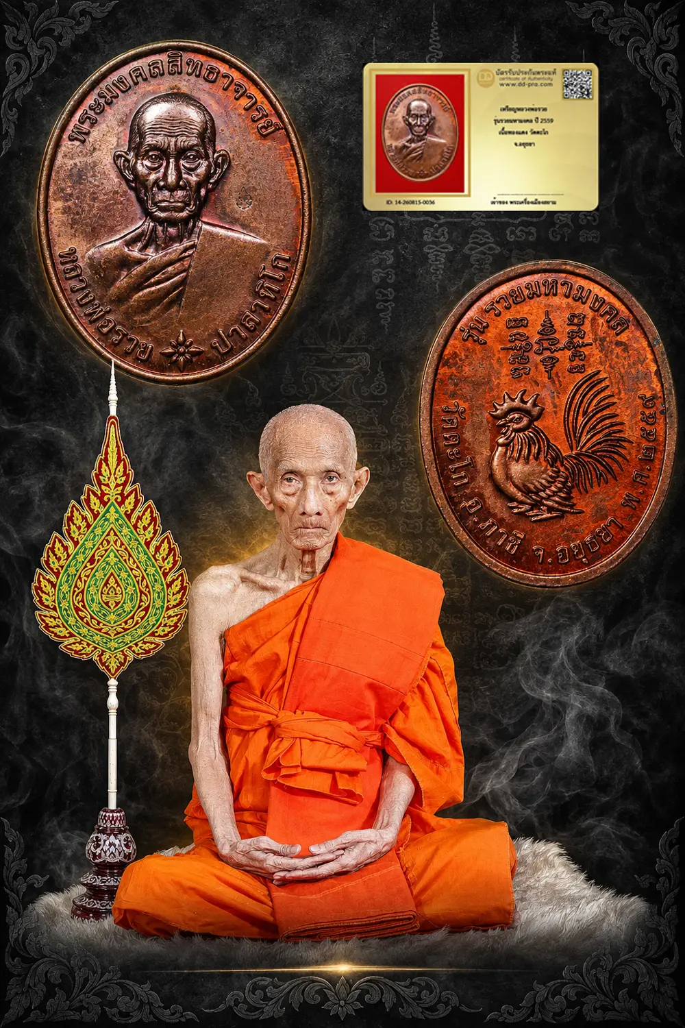+++ เริ่มประมูล พระแท้ๆ 40 ครับ หายากมาก ครับ วัดใจให้ครับ เหรียญหลวงพ่อรวย รุ่นรวยมหามงคล ปี 2559 เนื้อทองแดง วัดตะโก จ.อยุธยา ทุนมาแพง *** ตัวจริงเสียงจริง *** แท้ดูง่ายครับ +++ ข้อมูลตามบัตรรับประกัน +++