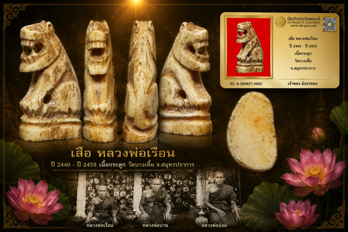 มังกรทองมาแว้ววววววว เสือ หลวงพ่อเรือน ปี 2440 - ปี 2453 เนื้อกระดูก วัดบางเหี้ย จ.สมุทรปราการ