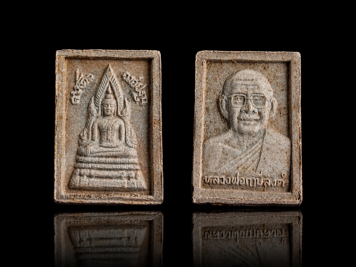 พร้อมบัตร หลวงพ่อฤาษีลิงดำ วัดท่าซุง ปี 2535 สมเด็จองปฐม