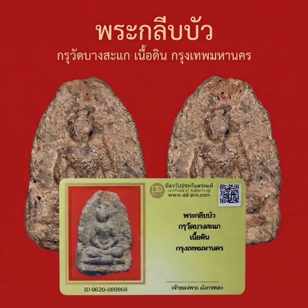 พระกลีบบัว กรุวัดบางสะแก เนื้อดิน กรุงเทพมหานคร บัตรดีดี