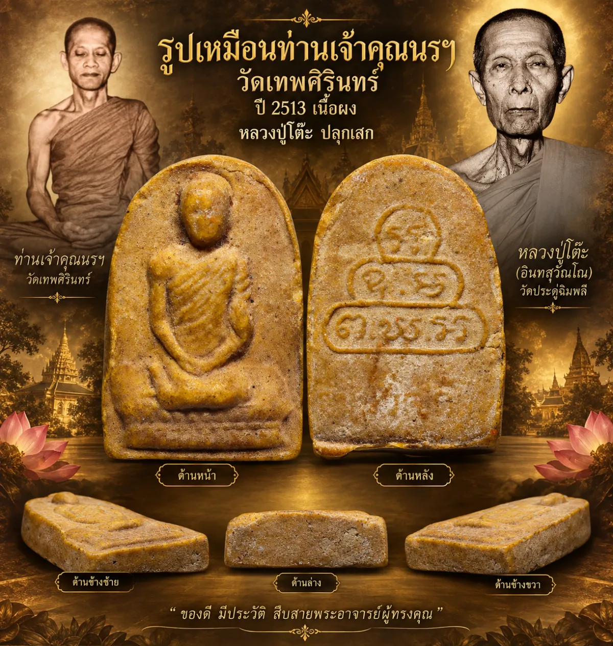 มังกรทองมาแว้ววววววว รูปเหมือนท่านเจ้าคุณนรฯ ปี 2513 เนื้อผง วัดศีลขันธาราม จ.อ่างทอง (หลวงปู่โต๊ะ วัดประดู่ฉิมพลี ปลุกเสก)