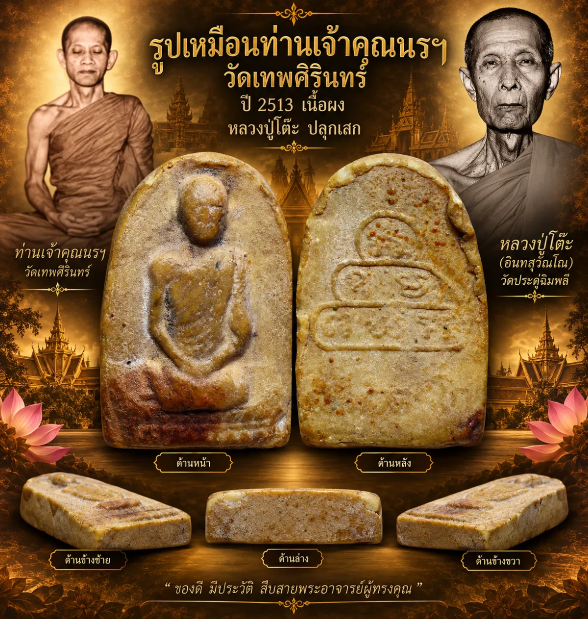 มังกรทองมาแว้ววววววว รูปเหมือนท่านเจ้าคุณนรฯ ปี 2513 เนื้อผง วัดศีลขันธาราม จ.อ่างทอง (หลวงปู่โต๊ะ วัดประดู่ฉิมพลี ปลุกเสก)