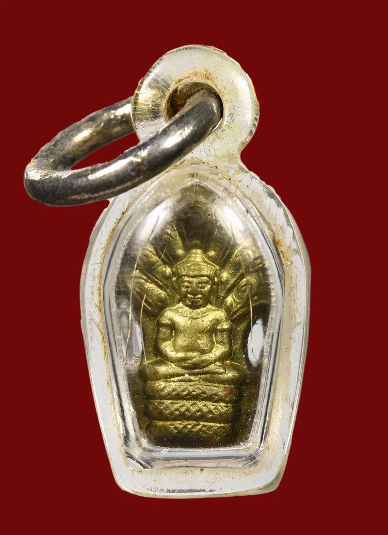 พระนาคปรกใบมะขาม หลวงพ่อหลิว วัดไร่แตงทอง รุ่น 3 เนื้อทองฝาบาตร สร้างในปี พ.ศ. 2538