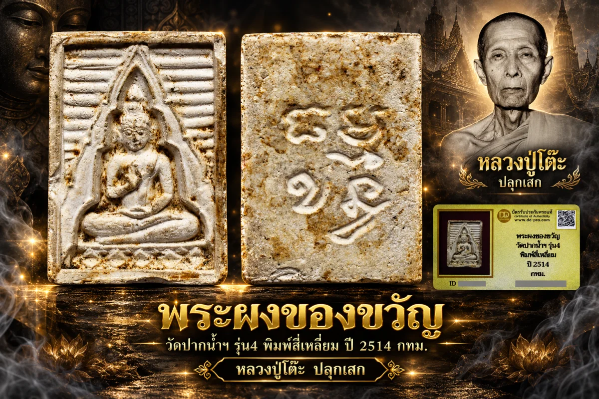 ***พระผงของขวัญ วัดปากน้ำ รุ่น4 พิมพ์สี่เหลี่ยม ปี 2514 กรุงเทพมหานคร***