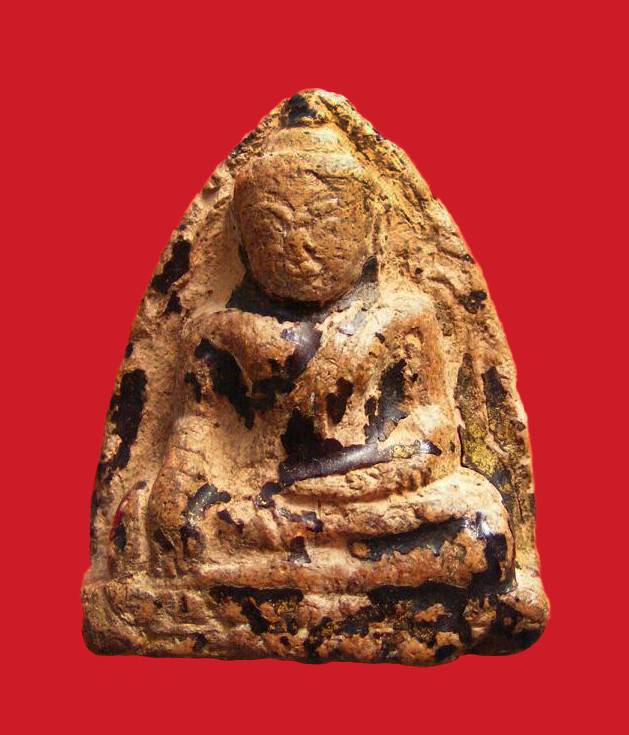 พระหลวงพ่อโต กรุวัดบางกระทิง พิมพ์มารวิชัย เนื้อดินลงรัก