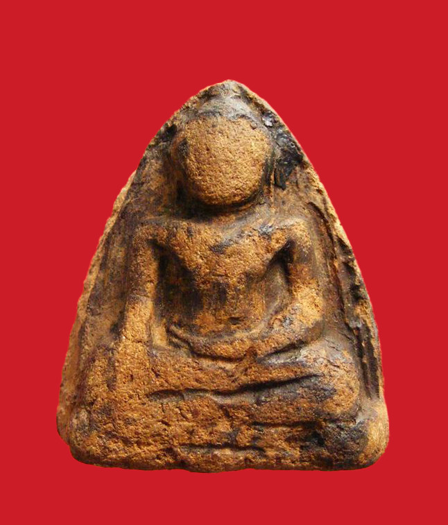 พระหลวงพ่อโต กรุวัดบางกระทิง พิมพ์มารวิชัย เนื้อดินลงรัก