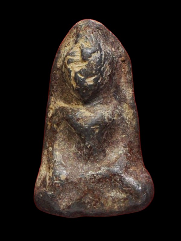 พระท่ากระดานน้อย กรุศาลเจ้า ราชบุรี (ตะกั่วสนิมแดง) สภาพสวย