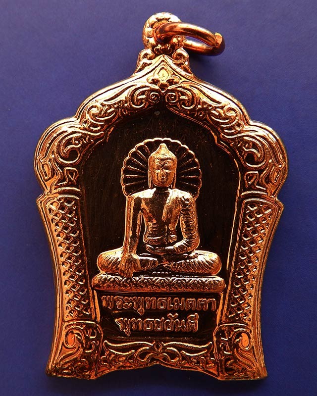 5.เหรียญทองแดงขัดเงา พระพุทธเมตตาประจำจังหวัดตรัง ฉลองพุทธชยันตี 2600 ปี สร้างร.พ. 84 พรรษามหาราช +กล่องเดิม