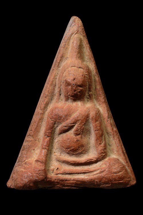 ʕ•́ᴥ•̀ʔっ..พระนางพญา หลวงพ่อแฉ่ง เนื้อดิน ปี2497 + บัตรตรวจสอบ dd-pra