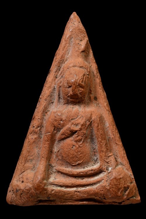 ʕ•́ᴥ•̀ʔっ..พระนางพญา หลวงพ่อแฉ่ง เนื้อดิน ปี2497 + บัตรตรวจสอบ dd-pra