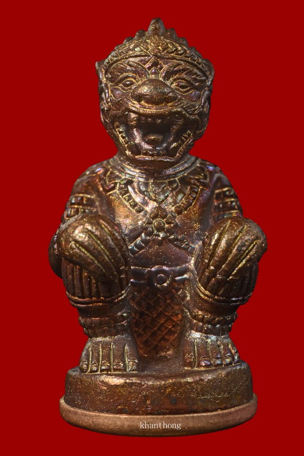 ʕ•́ᴥ•̀ʔっ..หนุมานทรงฤทธิ์เรืองเดช หลวงปู่คำบุ เนื้อโลหะ ก้นทองแดง อุดผง กรรมการ 2 โค้ด ปี 2554