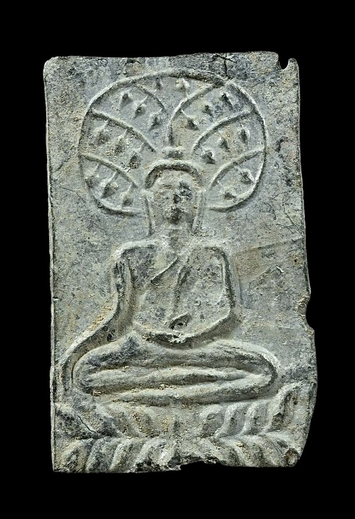 พระขุนแผนใบพุทรา พิมพ์พิเศษ เนื้อชินเงิน กรุวัดราชบูรณะ อยุธยา