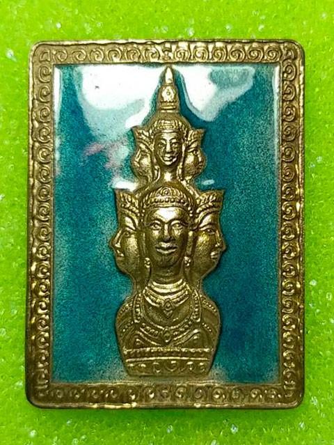 เหรียญแสตมป์หลักเมือง ประจำวันเกิด วันศุกร์ รุ่น ไหว้ครูประจำปี 2549 เนื้อกะไหล่ทองลงยาสีฟ้า