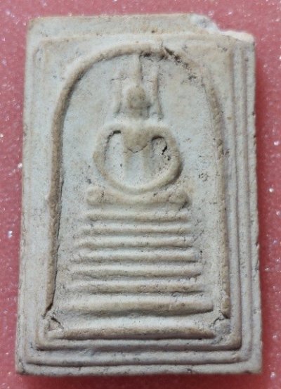 สมเด็จเกศไชโย พิมพ์ 7 ชั้น  พิธีเสาร์ 5  ซุ้มมีจุด  ......จ.อ่างทอง ปี พ.ศ.2516     พร้อมกรอบ สแตนเลส