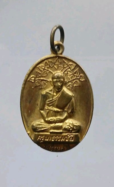 เหรียญครูบาธรรมชัย วัดทุ่งหลวง หลัง พระประจำวันเกิด จ.เชียงใหม่ เนื้อกะไหล่ทอง