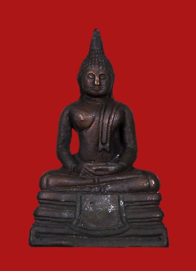 พระกริ่งหลวงพ่อโสธร ปี 2530 ทองแดงรมดำ พิมพ์ใหญ่ โค๊ดอุยาว วัดโสธร (นิยม)