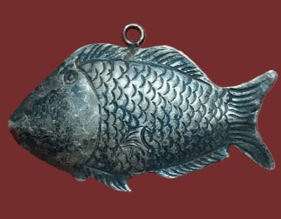 ครื่องรางประเภทปลา เนื้อเงินแท้ หูเชื่อม a40