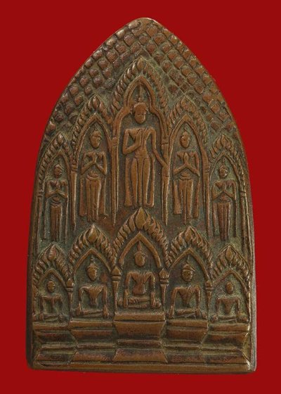 1500.-พระสิบทัศน์ พิมพ์กลาง เนื้อทองแดง หลวงพ่อเงินวัดดอนยายหอม จ.นครปฐม ปี 2512 บล๊อคนิยมศอกขาด องค์ที่ 2