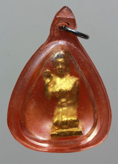 นางกวัก หลวงปู่ทิม ปี 2517 รุ่นฝังลูกนิมิตร เนื้อกะไหล่ทอง วัดละหารไร่ จ.ระยอง + บัตรรับประกันพระแท้  a44