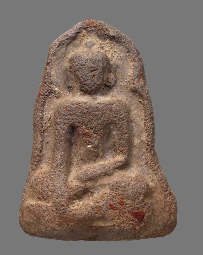 พระขุนแผนใบพุทรา หลวงปู่หร่ำ เนื้อดิน พิมพใหญ่(ตัดชิด) วัดกร่าง จ.ปทุมธานี