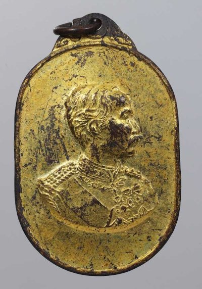 400.- เหรียญรูปไข่ ร.5 ครบรอบ 90 ปี โรงเรียนนายร้อยพระจุลจอมเกล้า เนื้อทองแดงรมดำ