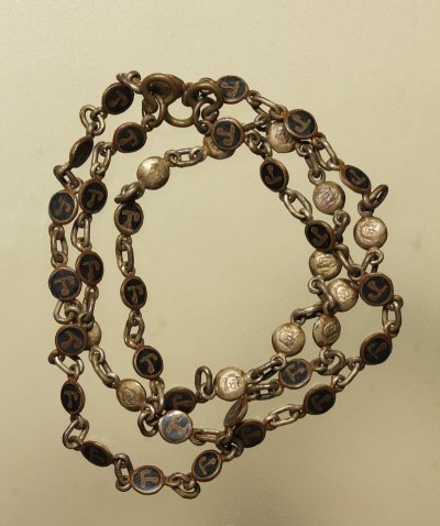 สร้อยหัวนะโม พิมพ์เล็ก หลวงพ่อคล้าย ปี 2500 เนื้อเงินลงถม วัดสวนขัน จ.นครศรีธรรมราช น่าบูชามากๆ+บัตร DDpra  a158