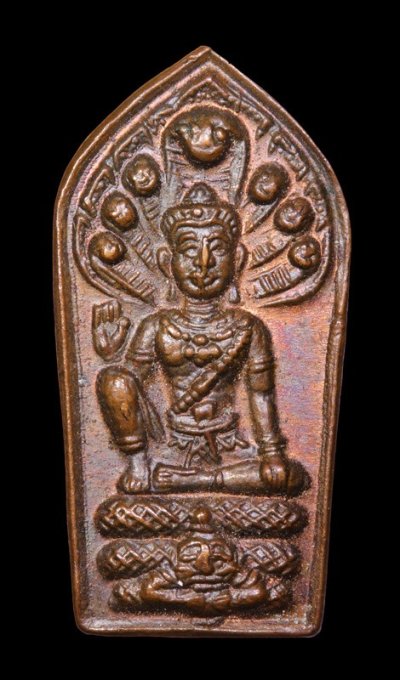 เหรียญปรกใบมะขาม ท้าวจตุคามรามเทพ รุ่นมหาเศรษี 1000 ล้าน ปี 2550 เนื้อทองแดง วัดพระบรมธาตุ จ.นครศรีธรรมราช น่าบูชามากๆ+บัตร DDpra  a22