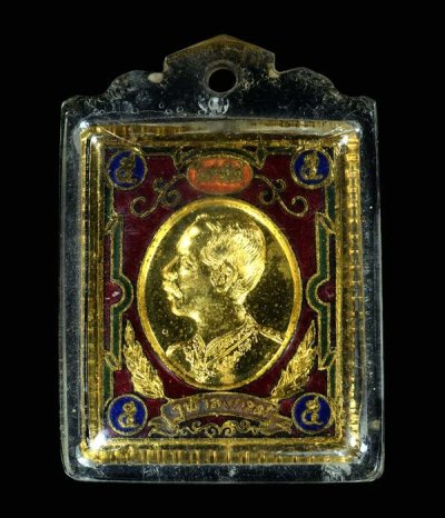 300.-เหรียญแสตมป์ ร.5 หลวงพ่อพุธ วัดป่าสาระวัน จ.นครราชสีมา กะไหล่ทองลงยา ปี36