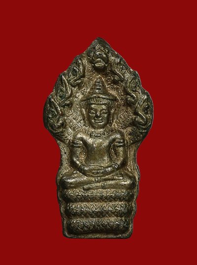 พระปรกใบมะขาม หลวงพ่อพรหม วัดขนอนเหนือ อยุธยา ปี 2531 เนื้อนวะแก่เงิน