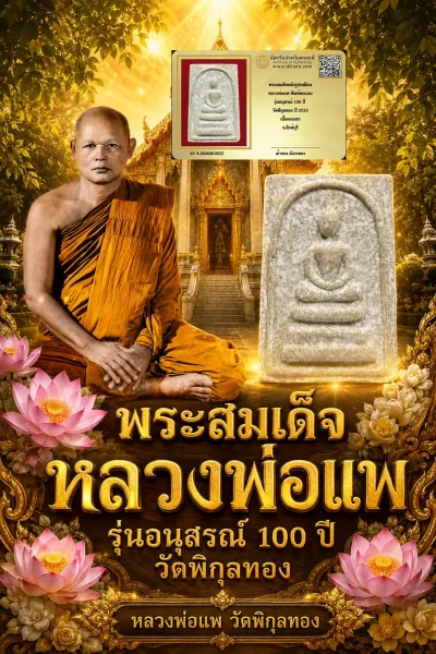 มังกรทองมาแว้วววว พระสมเด็จหลังรูปเหมือน หลวงพ่อแพ พิมพ์คะแนน รุ่นอนุสรณ์ 100 ปี วัดพิกุลทอง ปี 2535 เนื้อผงเกสร จ.สิงห์บุรี