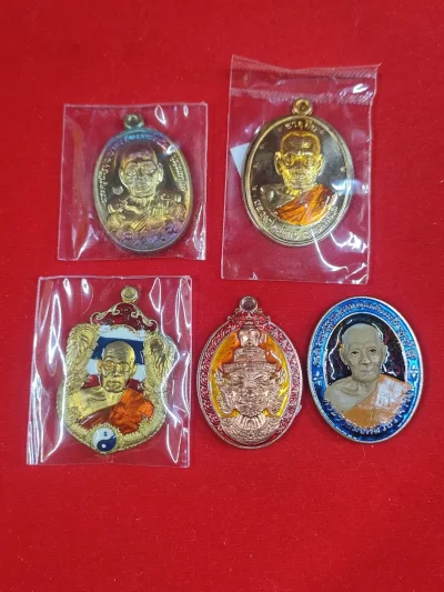 ชุด 3 รวมเหรียญหลวงพ่อพัฒน์ วัดห้วยด้วน รวมเนื้อ จำนวน 5 เหรียญ
