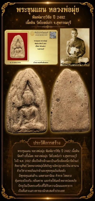 ทุน 2,800 ครับ +++ เริ่มประมูล พระแท้ๆ 40 ครับพระขุนแผน หลวงพ่อมุ่ย พิมพ์มารวิชัย ปี 2482 เนื้อดิน วัดโบสถ์เก่า จ.สุพรรณบุรี หายากมาก ครับ วัดใจให้ครับ ทุนมาแพง *** ตัวจริงเสียงจริง *** แท้ดูง่ายครับ +++ ข้อมูลตามบัตรรับประกัน +++