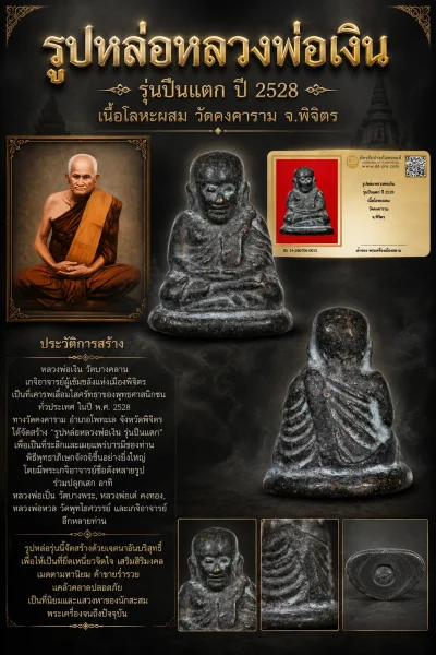 +++ เริ่มประมูล พระแท้ๆ 40 ครับ หายากมาก ครับ วัดใจให้ครับ รูปหล่อหลวงพ่อเงิน รุ่นปืนแตก ปี 2528 เนื้อโลหะผสม วัดคงคาราม จ.พิจิตร ทุนมาแพง *** ตัวจริงเสียงจริง *** แท้ดูง่ายครับ +++ ข้อมูลตามบัตรรับประกัน +++