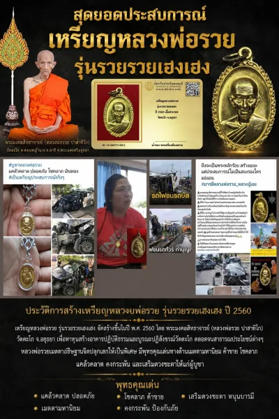 NEW NEW +++ เริ่มประมูล พระแท้ๆ เริ่มที่ 300 ครับ เหรียญหลวงพ่อรวย รุ่นรวยรวยเฮงเฮง ปี 2560 เนื้อฝาบาตร วัดตะโก จ.อยุธยา หายากมาก ครับ วัดใจให้ครับ ทุนมาแพง *** ตัวจริงเสียงจริง *** แท้ดูง่ายครับ +++ ข้อมูลตามบัตรรับประกัน +++