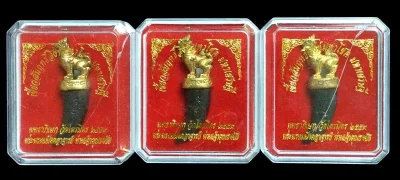 เริ่ม 100 ผู้ชนะรับ 3 กล่อง ++++ เขี้ยวสัมฤทธิ์สิงห์มหาโชค มหาเศรษฐี ท่านเจ้าคุณธงชัย วัดไตรมิตร ปี 2559 ขนาดสูง 2 นิ้ว ตอกโค้ดและหมายเลข พร้อมกล่องเดิม