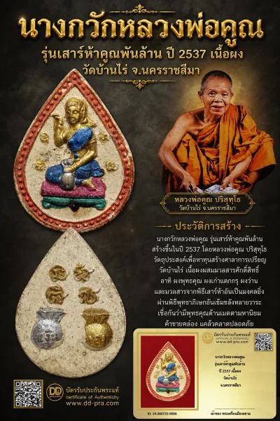 +++ เริ่มประมูล พระแท้ๆ 40 ครับ หายากมาก ครับ นางกวักหลวงพ่อคูณ รุ่นเสาร์ห้าคูณพันล้าน ปี 2537 เนื้อผง วัดบ้านไร่ จ.นครราชสีมา วัดใจให้ครับ ทุนมาแพง *** ตัวจริงเสียงจริง *** แท้ดูง่ายครับ +++ ข้อมูลตามบัตรรับประกัน +++